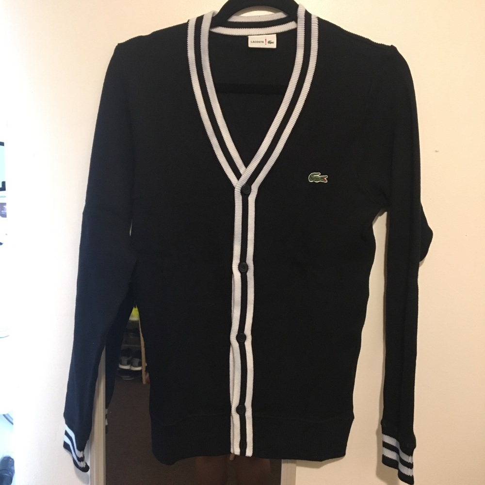 Lacoste Black Knit Cardigan